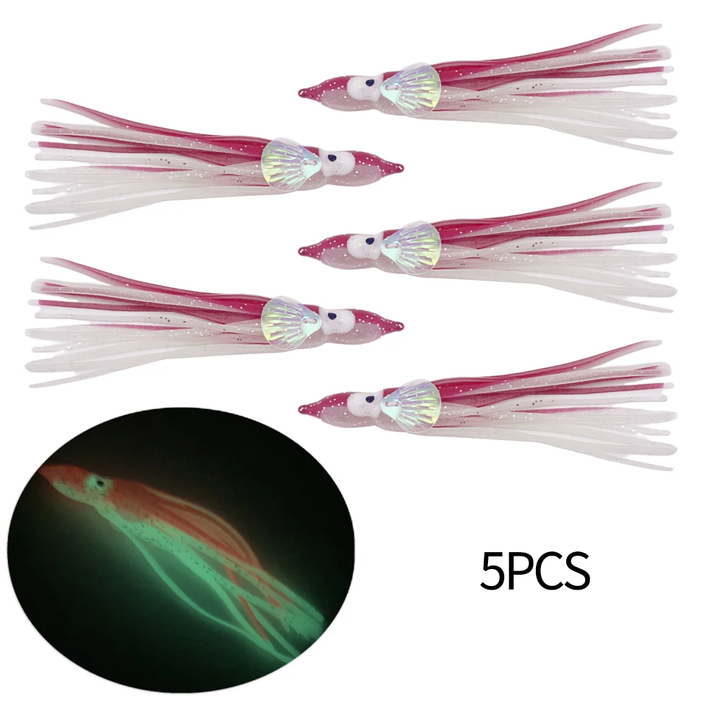 5Pcs/Pack 12cm PVC Squid Skirt Lure Slow Jigging Assist Hook Luminous Trolling Jig Bait Saltwater Deep Sea Fishing Accessories
5Pcs/Pack 12cm PVC Squid Skirt Lure Slow Jigging Assist Hook Luminous Trolling Jig Bait Saltwater Deep Sea Fishing Accessories
