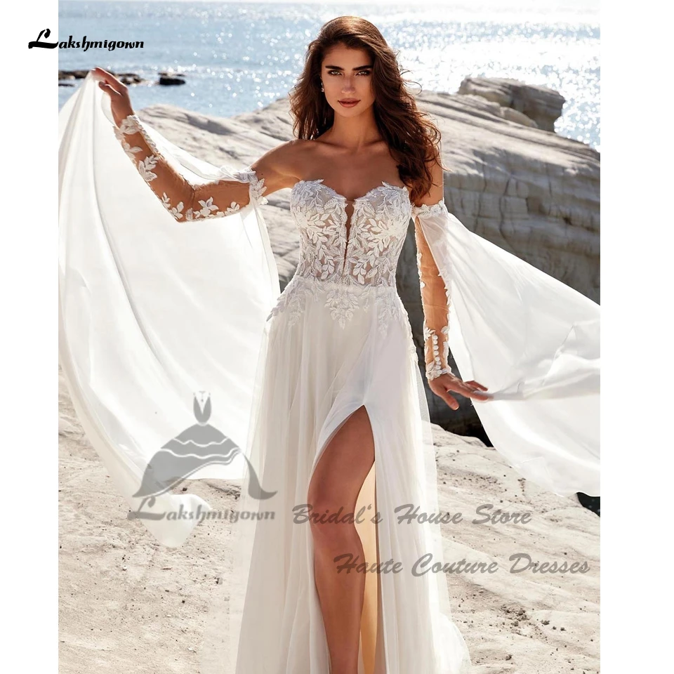 Lakshmigown Civil Boho Bridal Dress A Line Side Split Lace Wedding Gowns Beach 2024 Sukienki Damskie Detachable Puffy Sleeves
Lakshmigown Civil Boho Bridal Dress A Line Side Split Lace Wedding Gowns Beach 2024 Sukienki Damskie Detachable Puffy Sleeves