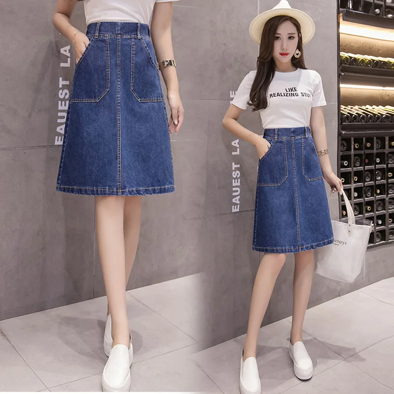 Denim Skirts 2022 New High Waist Skirt Women's Summer Large Loose Thin Elastic Waist Medium Long A-line Skirt Fashion
Denim Skirts 2022 New High Waist Skirt Women's Summer Large Loose Thin Elastic Waist Medium Long A-line Skirt Fashion