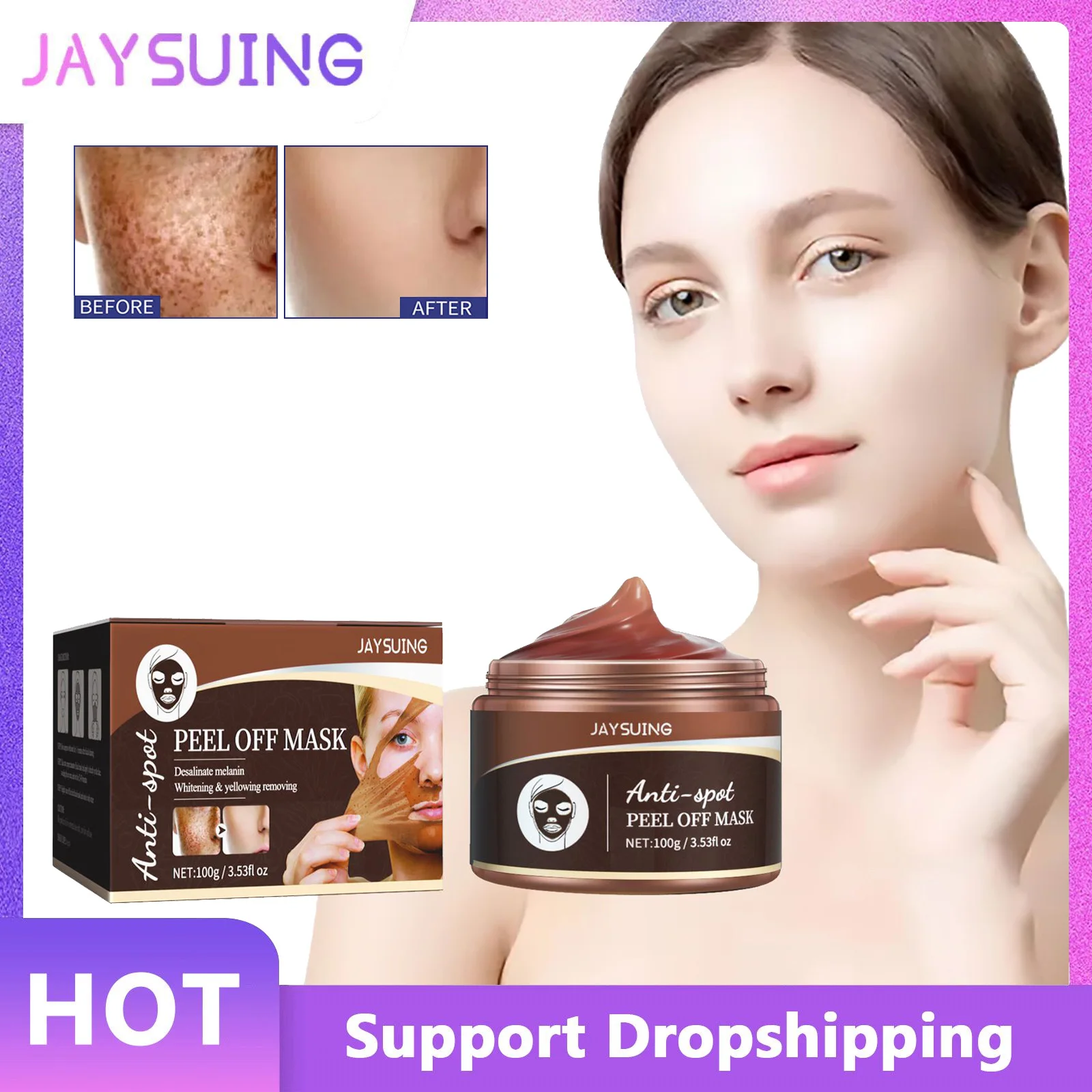 Peel Off Mask for Dark Spot Whitening Freckles Removal Melasma Brightening Melanin Moisturize Rejuvenating Pigment Removal Mask
Peel Off Mask for Dark Spot Whitening Freckles Removal Melasma Brightening Melanin Moisturize Rejuvenating Pigment Removal Mask
