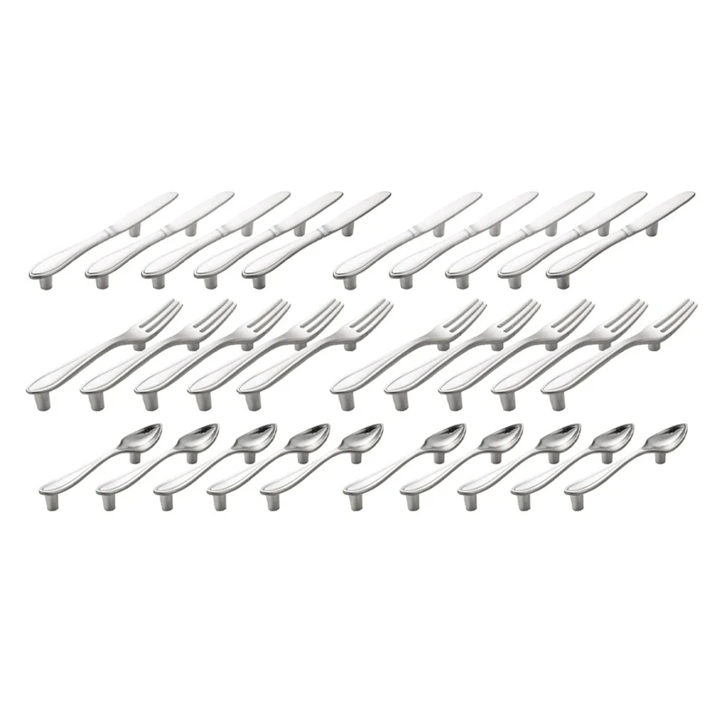 30 Pcs Knife Spoon Fork Kitchen Cabinet Closet Drawer Pull Handles Knobs 3-Inch Center To Center (Silver)
30 Pcs Knife Spoon Fork Kitchen Cabinet Closet Drawer Pull Handles Knobs 3-Inch Center To Center (Silver)