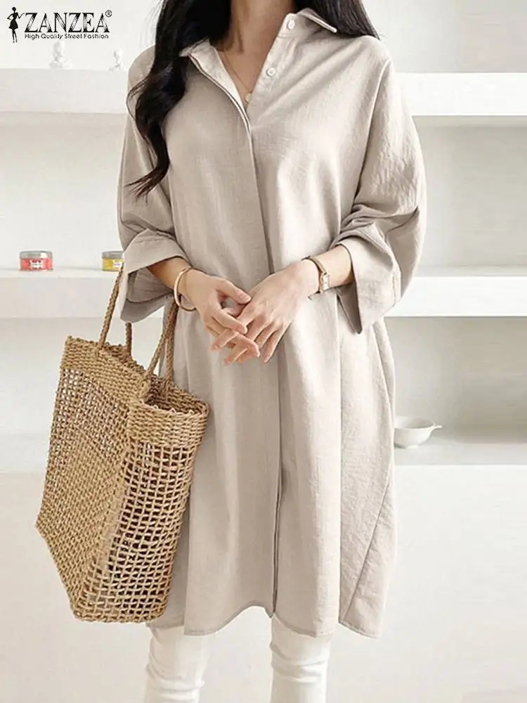 Fashion Long Shirts ZANZEA 2023 Autumn Blouse Women Lapel Long Sleeve Shirt Causal Loose Work OL Tops Buttons Blusas Mujer Tunic
Fashion Long Shirts ZANZEA 2023 Autumn Blouse Women Lapel Long Sleeve Shirt Causal Loose Work OL Tops Buttons Blusas Mujer Tunic