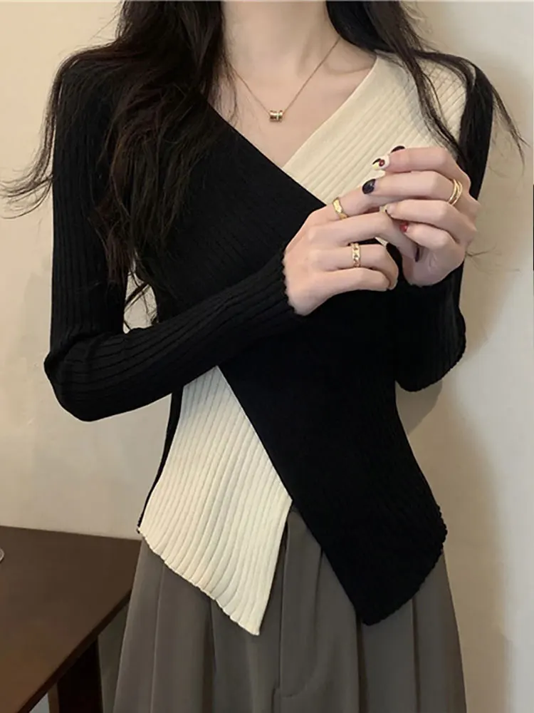 Spring Autumn New Korean Fashion Women's Sweater Cirss-cross V Neck Long Sleeve Sweaters Mujer Casual Slim Knit Pullover Female
Spring Autumn New Korean Fashion Women's Sweater Cirss-cross V Neck Long Sleeve Sweaters Mujer Casual Slim Knit Pullover Female