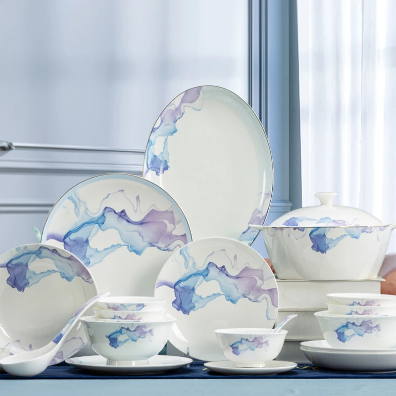 Nordic Wedding Bowl Plate Set Aesthetic Chinese Microwaveable Ceramic Dessert Dinner Plate Decoration Pratos Jantar Dinnerware 
Nordic Wedding Bowl Plate Set Aesthetic Chinese Microwaveable Ceramic Dessert Dinner Plate Decoration Pratos Jantar Dinnerware