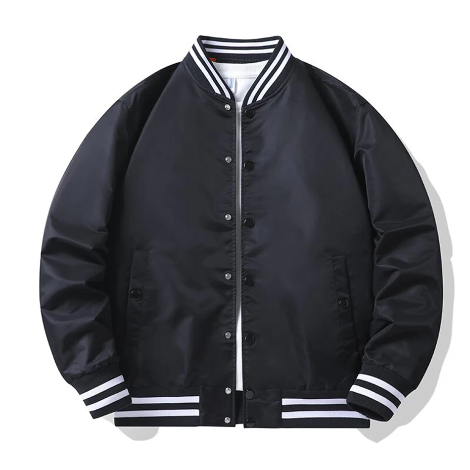 Casual Bomber Baseball Jackets Solid Loose College Varsity Jacket and Coat Black Zipper Jacket
Casual Bomber Baseball Jackets Solid Loose College Varsity Jacket and Coat Black Zipper Jacket