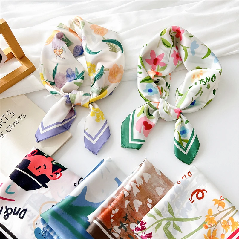 Fashion Handkerchief Silk Neck Scarves 70cm Women Small Shawls Cute Bandana Head Scarfs Print Hairband Ladies Square Hijab Scarf
Fashion Handkerchief Silk Neck Scarves 70cm Women Small Shawls Cute Bandana Head Scarfs Print Hairband Ladies Square Hijab Scarf