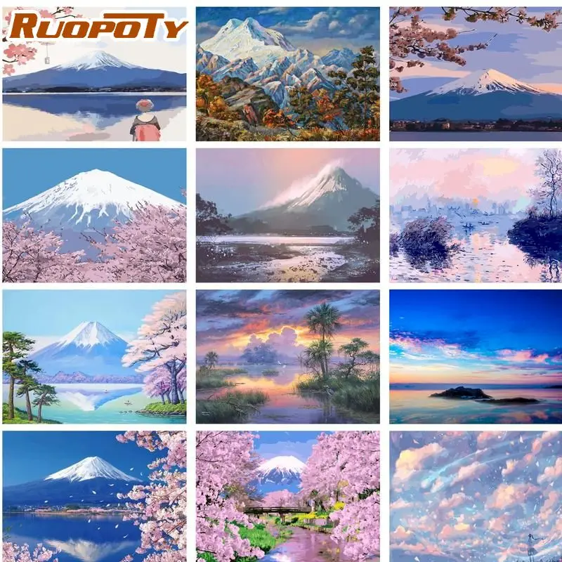 RUOPOTY DIY Frame Paint By Number Landscape Wall Art Picture By Numbers Snow Mountain Acrylic Canvas Painting For Decoration
RUOPOTY DIY Frame Paint By Number Landscape Wall Art Picture By Numbers Snow Mountain Acrylic Canvas Painting For Decoration