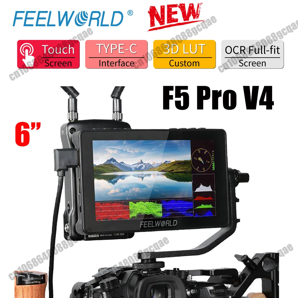 

Newest FEELWORLD F5 Pro V4 6 Inch 3D LUT 4K HDMI Touch Screen DSLR Camera Field Monitor Power Output F970 Install and Power Kit