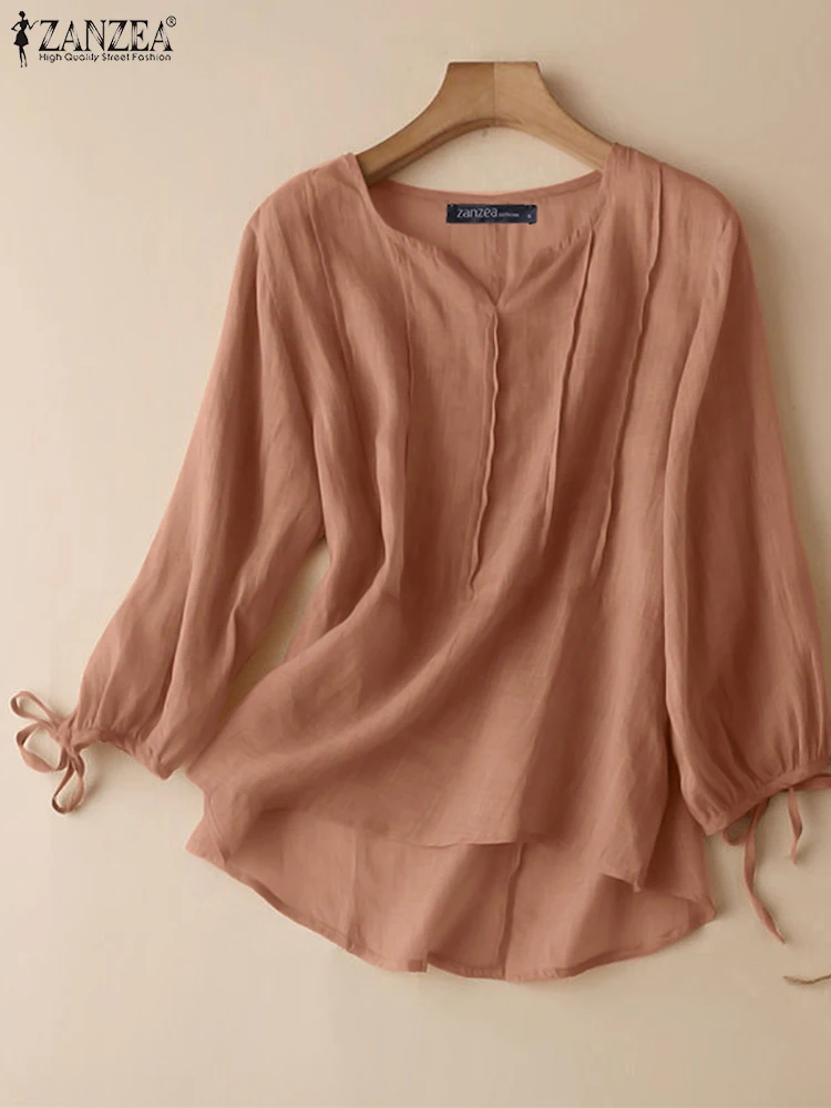 ZANZEA Women Vintage Solid Cotton Tops Casual Lace Up Shirt Female V Neck Long Sleeve Blouse Loose Tunic Blusas Oversize Mujer
ZANZEA Women Vintage Solid Cotton Tops Casual Lace Up Shirt Female V Neck Long Sleeve Blouse Loose Tunic Blusas Oversize Mujer