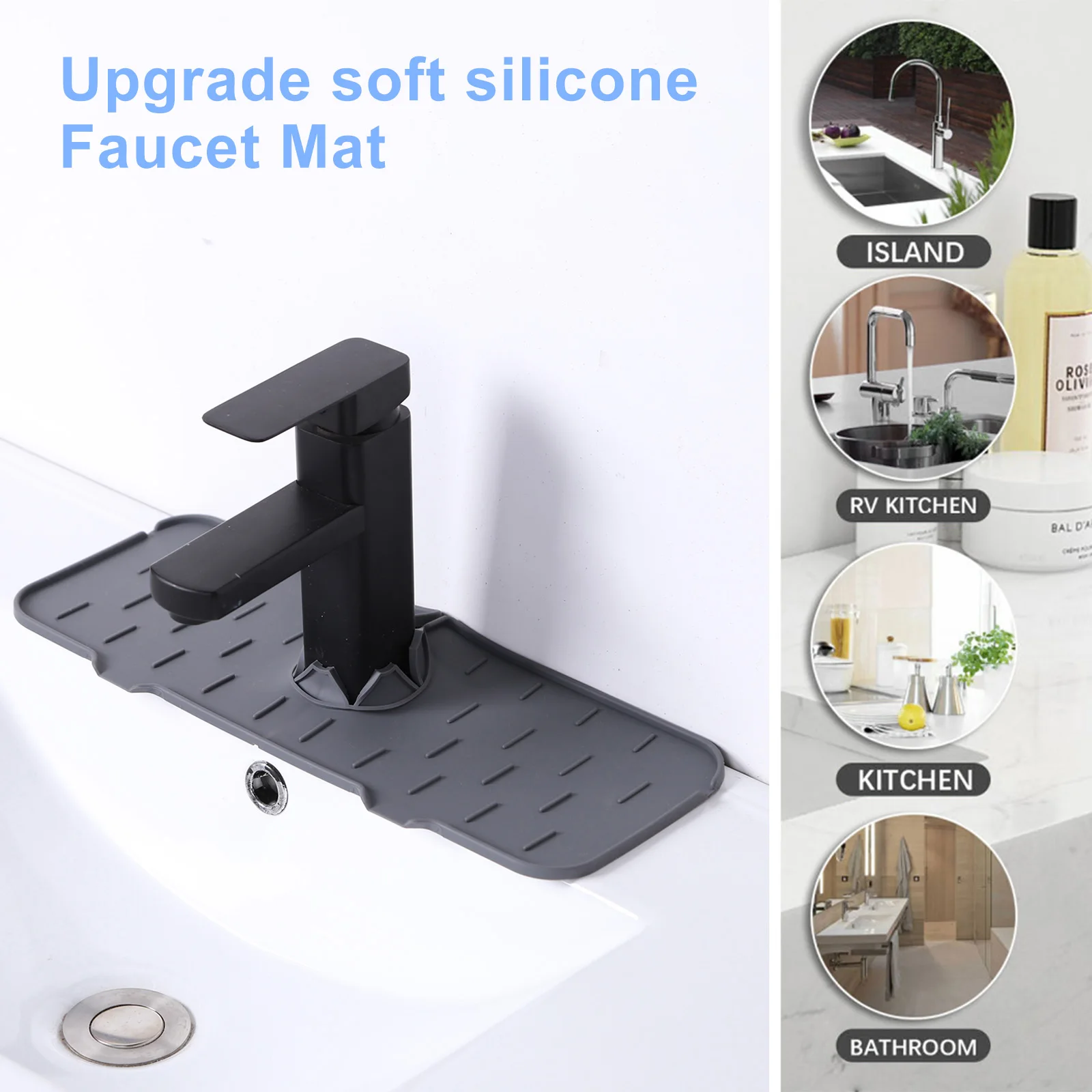 Kitchen Faucet Absorbent Mat Sink Splash Guard Silicone Faucet Splash Catcher Countertop Protector For Kitchen Gadgets
Kitchen Faucet Absorbent Mat Sink Splash Guard Silicone Faucet Splash Catcher Countertop Protector For Kitchen Gadgets