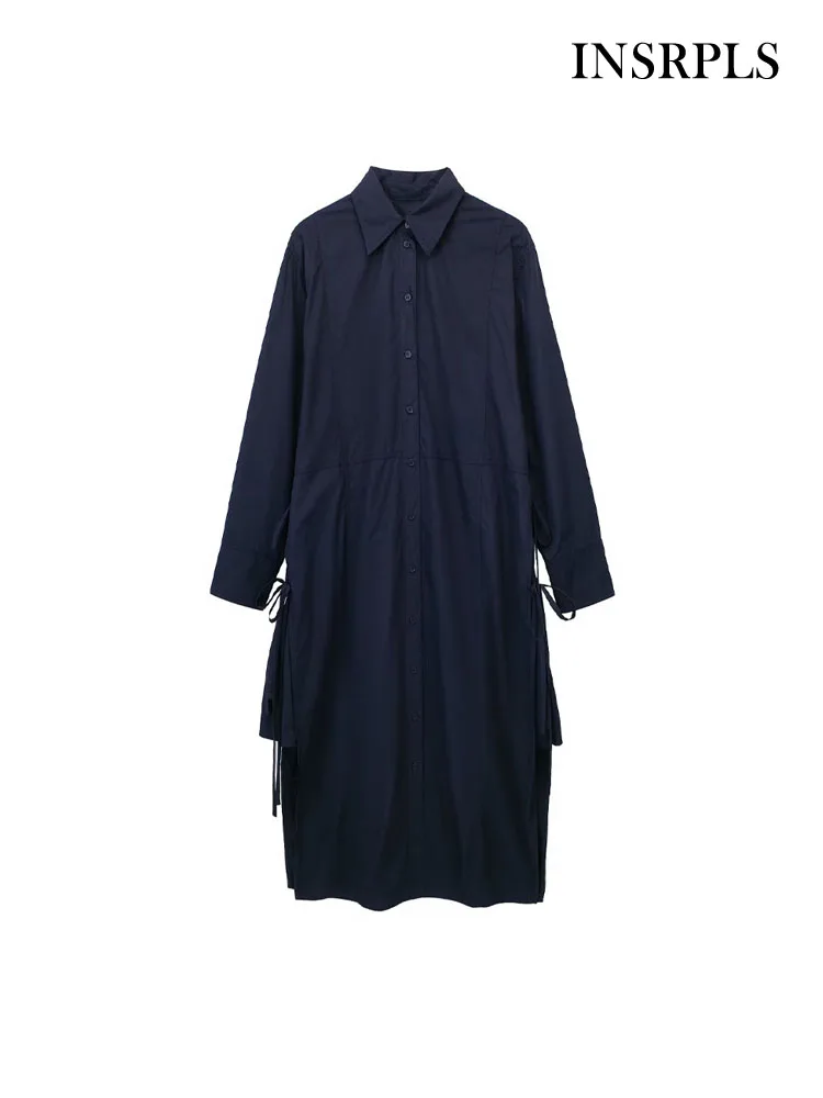 INSRPLS Women Fashion With Tied Loose Poplin Midi Shirt Dress Vintage Long Sleeve Front Button Female Dresses Vestidos Mujer
INSRPLS Women Fashion With Tied Loose Poplin Midi Shirt Dress Vintage Long Sleeve Front Button Female Dresses Vestidos Mujer