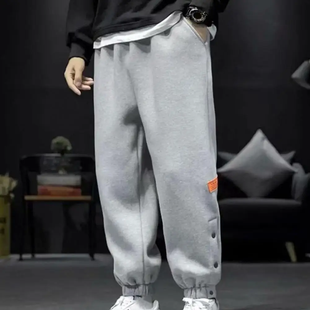 Спортивные брюки, свободные уютные брюки со средней посадкой и карманами, мужские брюки с разрезом и застежкой, уличная одежда 
Спортивные брюки, свободные уютные брюки со средней посадкой и карманами, мужские брюки с разрезом и застежкой, уличная одежда