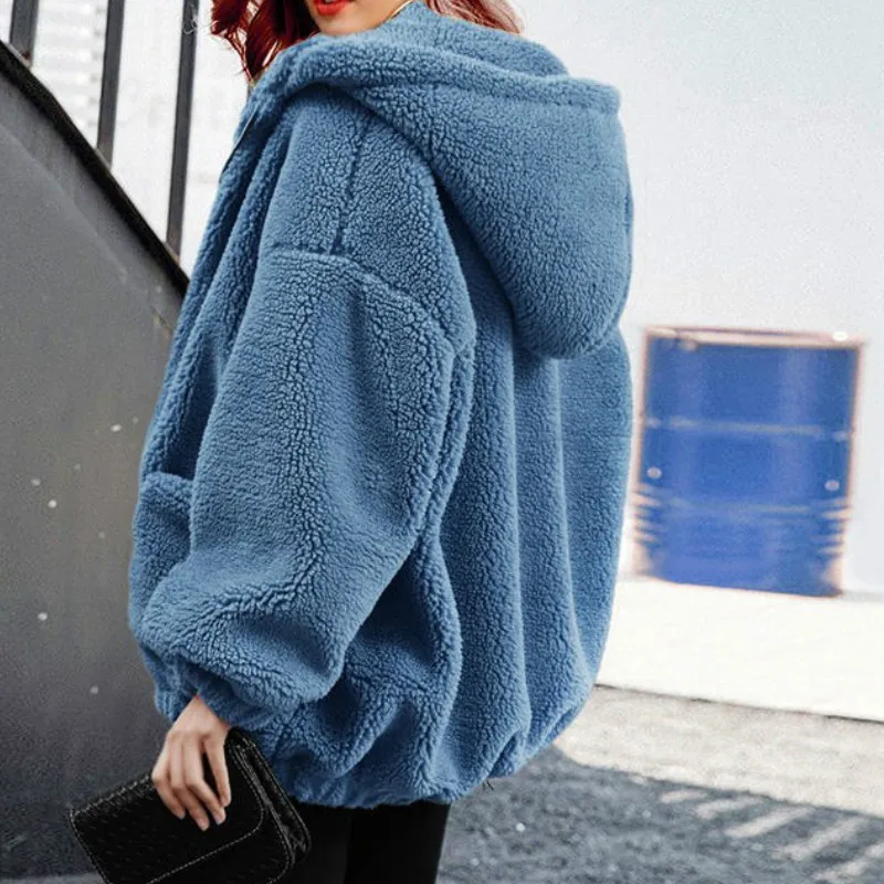 2020 Solid Color Jacket Women Winter Leisure Wool Shearing Coat Women Lamb Wool Faux Fur Hooded Soft Warm Streetwear
2020 Solid Color Jacket Women Winter Leisure Wool Shearing Coat Women Lamb Wool Faux Fur Hooded Soft Warm Streetwear