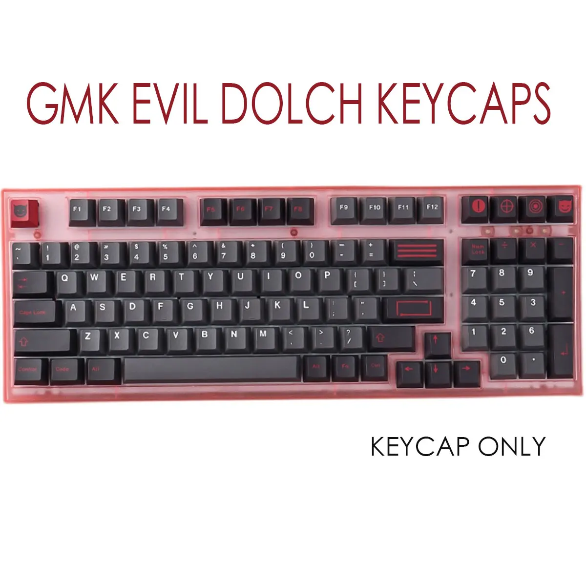 

Cherry Profile PBT DYE-SUB Keycap 129 Keys GMK Evil Dolch Keycaps For MX Switch Mechanical Gaming Keyboard