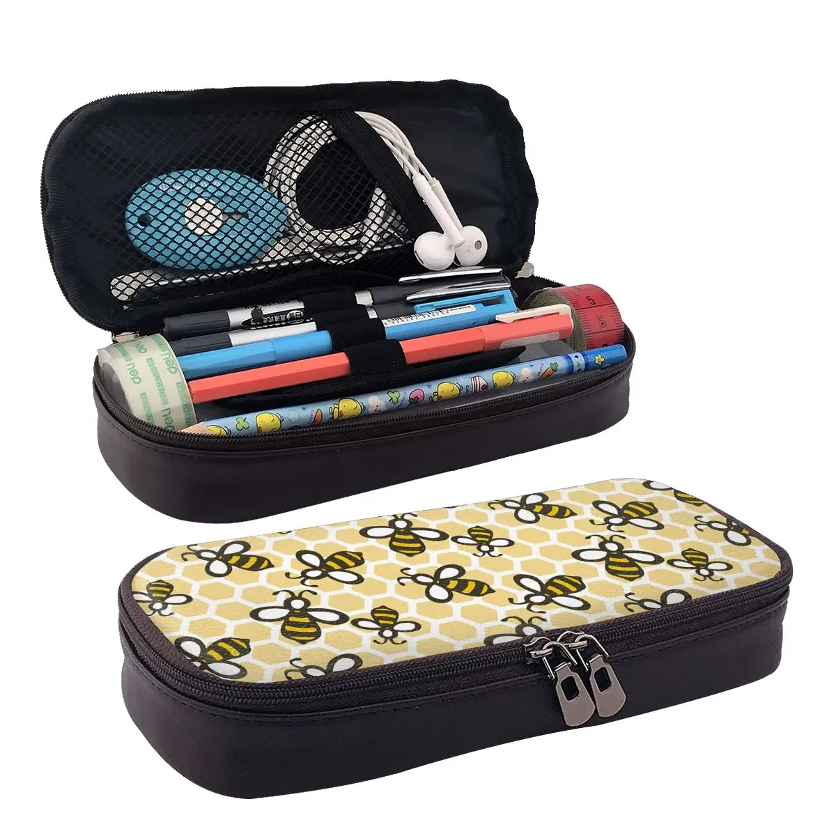 Honey Bees Leather Pencil Case Zipper Pencil Box Stationery Pen Pouch for Boys Girls School Students Work Office
Honey Bees Leather Pencil Case Zipper Pencil Box Stationery Pen Pouch for Boys Girls School Students Work Office