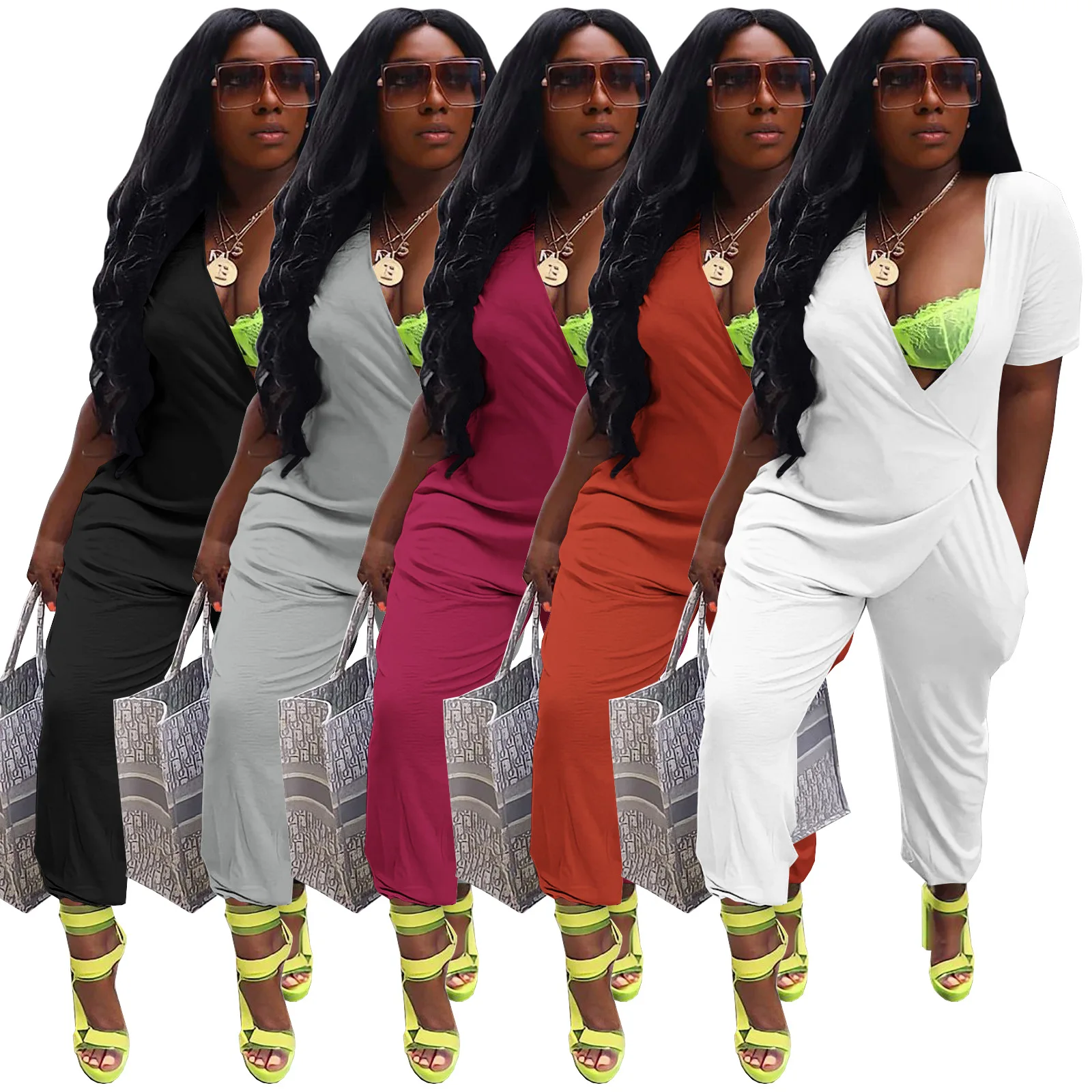 V-neck Solid Color With Pocket Short Sleeve Full Sleeve Romper Women Jumpsuit Overalls Casual Women Jumpsuit
V-neck Solid Color With Pocket Short Sleeve Full Sleeve Romper Women Jumpsuit Overalls Casual Women Jumpsuit