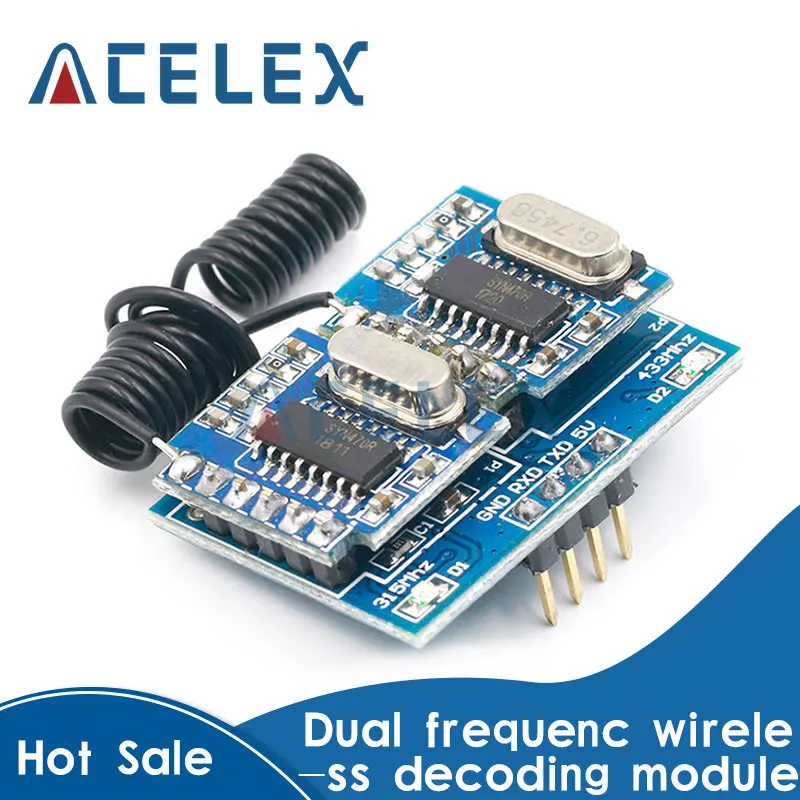 Dual frequency wireless decoding module RF radio frequency wireless remote control switch 315/433Mhz MCU RF34B
Dual frequency wireless decoding module RF radio frequency wireless remote control switch 315/433Mhz MCU RF34B
