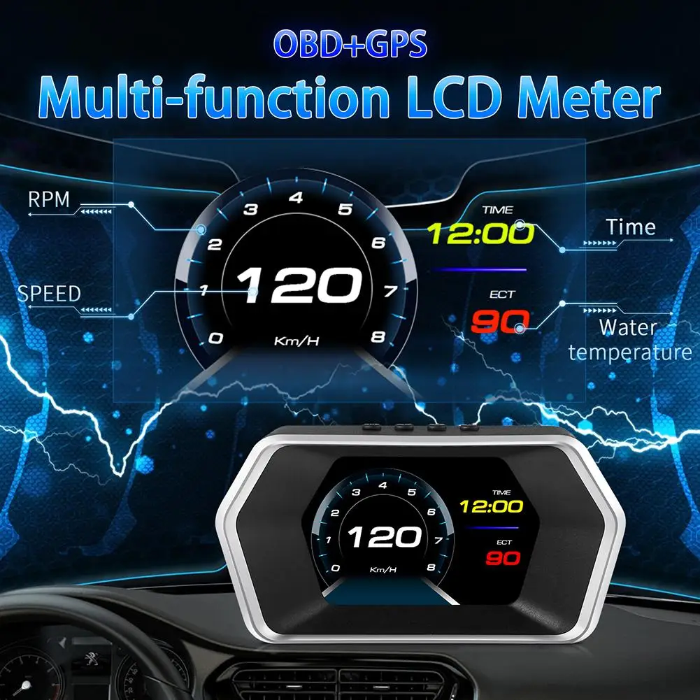HD Hud Head-up Display Obd2+gps Smart Meter Digital Car Speedometer Safety Alarm Water Oil Temperature Rpm With Suction Cup
HD Hud Head-up Display Obd2+gps Smart Meter Digital Car Speedometer Safety Alarm Water Oil Temperature Rpm With Suction Cup