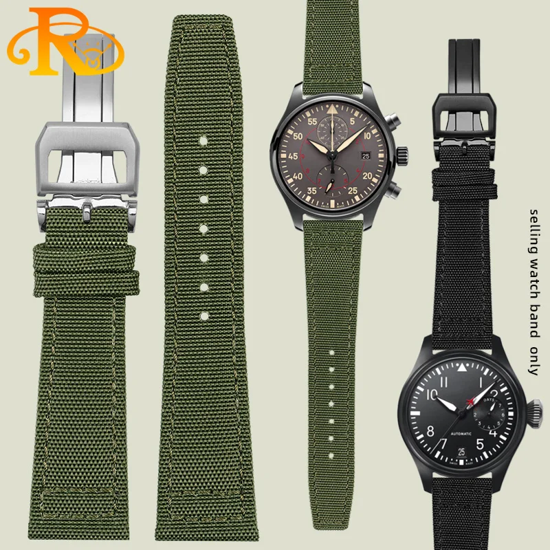 Nylon canvas watchband For IWC PILOT Portugal Fabric watch strap 20mm 21mm 22mm bracelet black armygreen blue cowhide wrist belt
Nylon canvas watchband For IWC PILOT Portugal Fabric watch strap 20mm 21mm 22mm bracelet black armygreen blue cowhide wrist belt