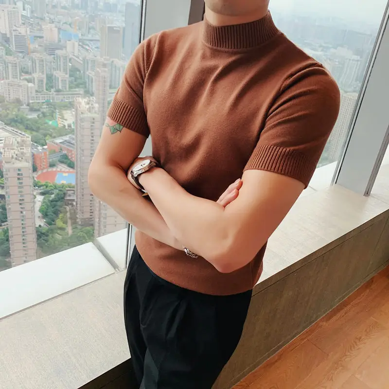 New Summer Men Short Sleeves Fashion 2022 Korean Slim Fit Casual Wear Shirts Male Business Formal Half Turtleneck Shirts
New Summer Men Short Sleeves Fashion 2022 Korean Slim Fit Casual Wear Shirts Male Business Formal Half Turtleneck Shirts