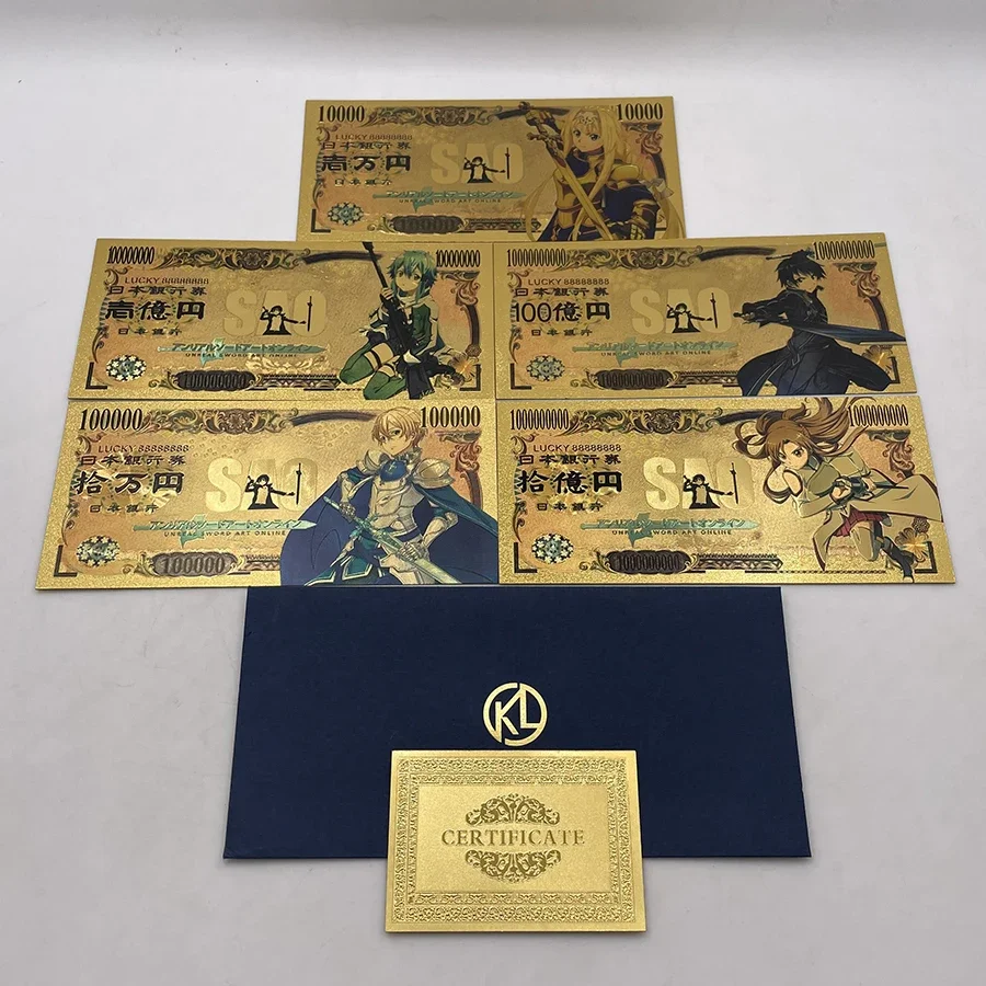 We Have More Manga Japanese Anime Sword-Art-Online 10000 Yen Gold Banknotes for Souvenir Gifts and Collection
We Have More Manga Japanese Anime Sword-Art-Online 10000 Yen Gold Banknotes for Souvenir Gifts and Collection