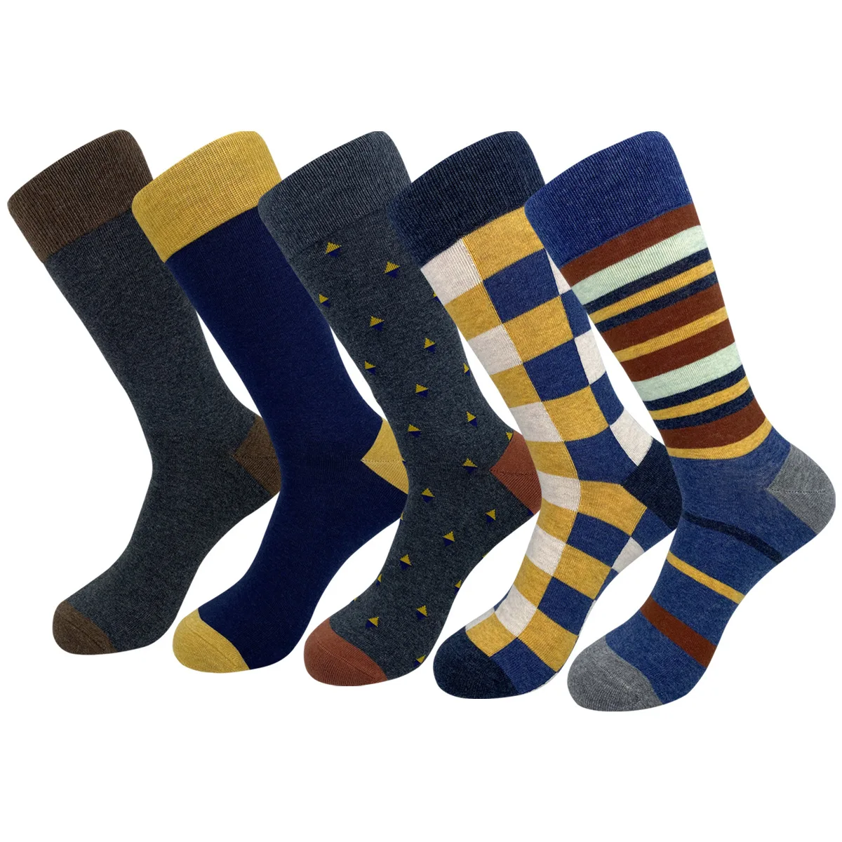 5 Pairs Mens Fun Dress Socks Casual Solid Color Business Socks Pack Colorful Striped Cotton Novelty Socks Size 42-48
5 Pairs Mens Fun Dress Socks Casual Solid Color Business Socks Pack Colorful Striped Cotton Novelty Socks Size 42-48
