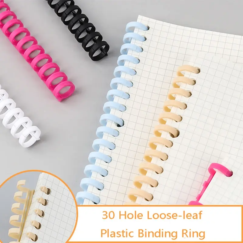 30 Hole Loose-leaf Plastic Binding Ring Spring Spiral Rings For A4 A5 A6 Paper Folder Attachment
30 Hole Loose-leaf Plastic Binding Ring Spring Spiral Rings For A4 A5 A6 Paper Folder Attachment