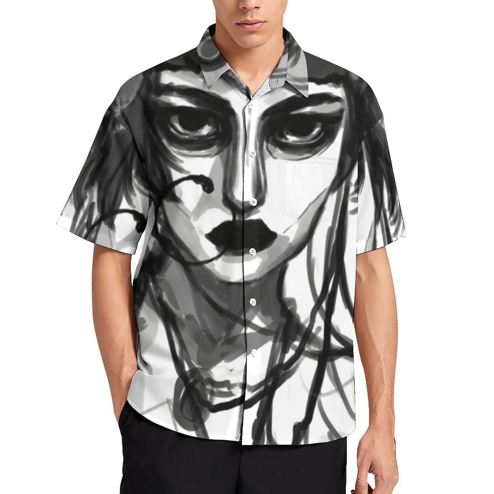 Jibaro Oil Painting Blouses Men Love Death And Robots Casual Shirts Summer Short Sleeve Custom Fashion Oversize Vacation Shirt
Jibaro Oil Painting Blouses Men Love Death And Robots Casual Shirts Summer Short Sleeve Custom Fashion Oversize Vacation Shirt