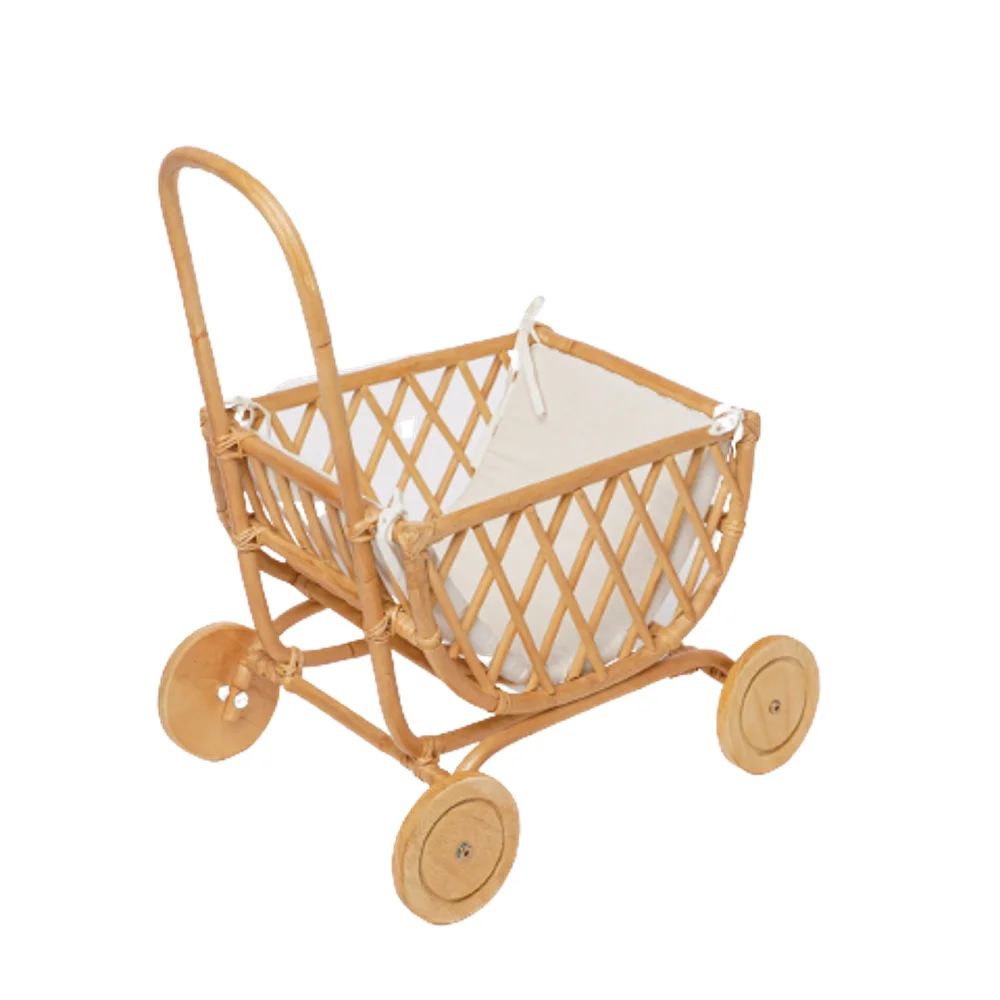 New design eco-friendly natural small rattan foot toys baby stroller cute trolley
New design eco-friendly natural small rattan foot toys baby stroller cute trolley