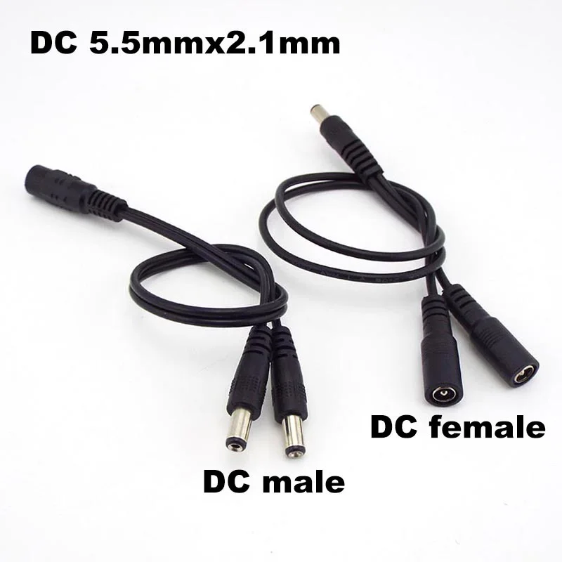 2 way DC Power adapter Cable 5.5mmx2.1mm 1 male to 2 female 2 Male Splitter connector Plug extension for CCTV LED strip light c1
2 way DC Power adapter Cable 5.5mmx2.1mm 1 male to 2 female 2 Male Splitter connector Plug extension for CCTV LED strip light c1