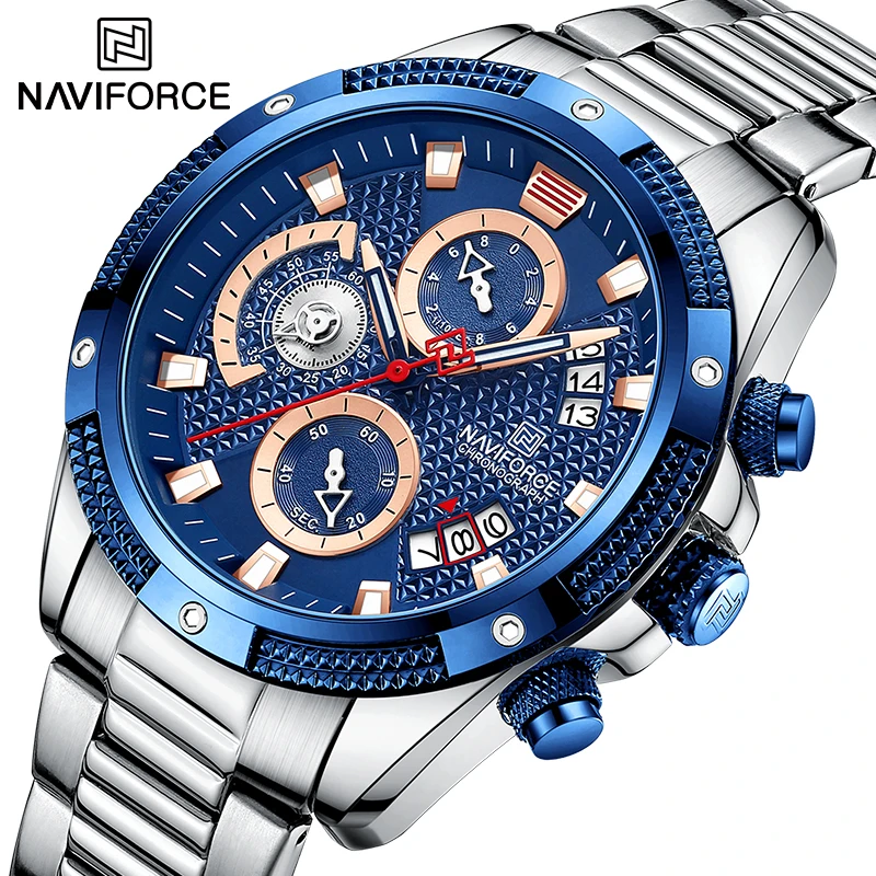 Часы наручные NAVIFORCE Мужские кварцевые, деловые водонепроницаемые с календарем, из нержавеющей стали, со светящимися стрелками
Часы наручные NAVIFORCE Мужские кварцевые, деловые водонепроницаемые с календарем, из нержавеющей стали, со светящимися стрелками
