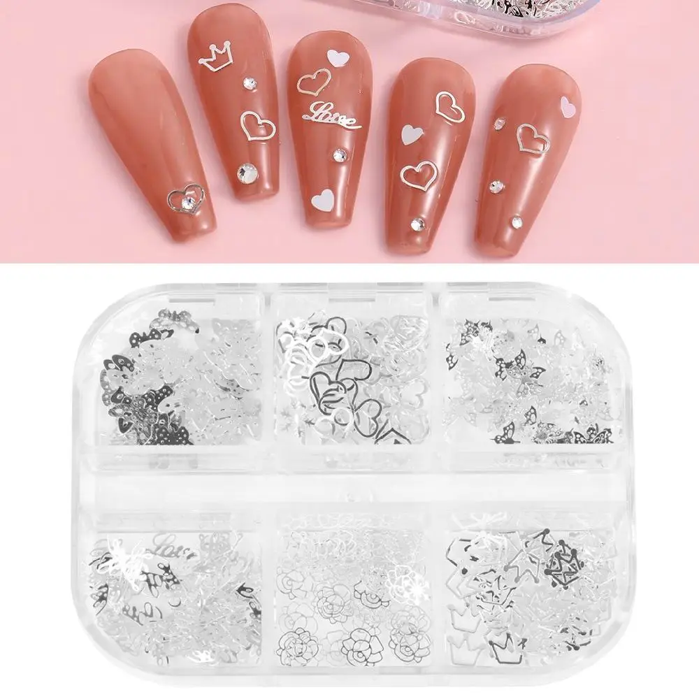 Manicure DIY Silver Nail Art Decoration Love Rose Metal Crown Butterfly Nail Flakes
Manicure DIY Silver Nail Art Decoration Love Rose Metal Crown Butterfly Nail Flakes