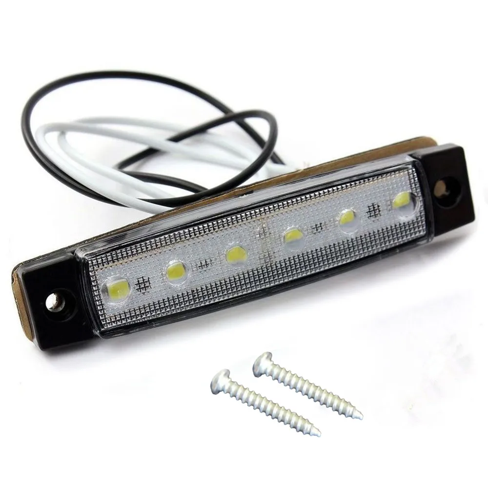 Car External Lights Side Marker Lamps White 12V 6 LED For Trailer Truck Boat BUS RV Side Marker Indicator Lights Taillights Kit
Car External Lights Side Marker Lamps White 12V 6 LED For Trailer Truck Boat BUS RV Side Marker Indicator Lights Taillights Kit