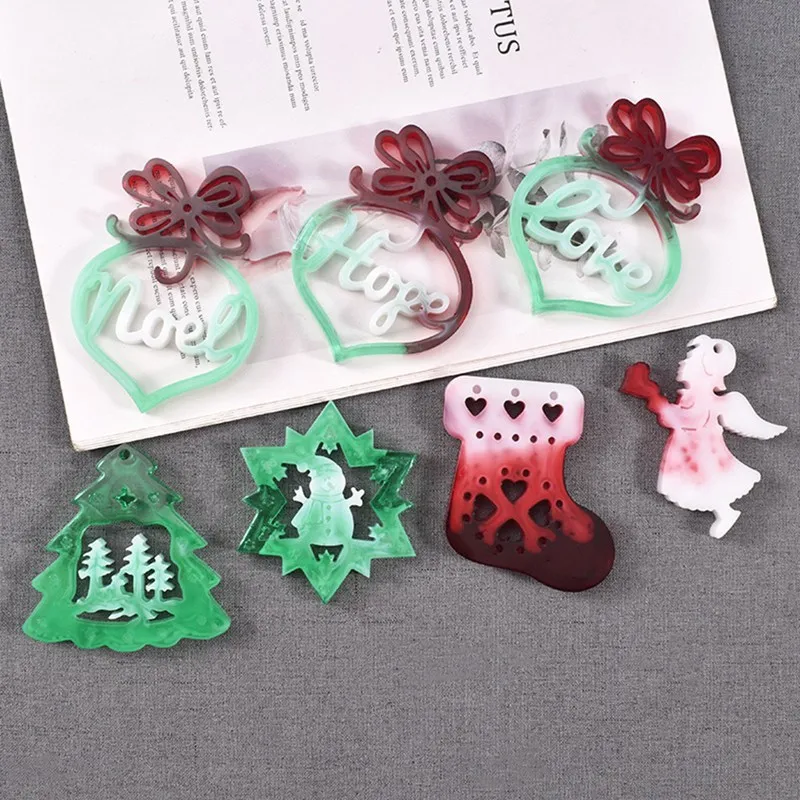 Christmas Hanging Silicone Jewelry Tree Socks Angels Pendant Mold Resin Epoxy Mould Casting DIY Craft Xmas Decorations Mold Gift
Christmas Hanging Silicone Jewelry Tree Socks Angels Pendant Mold Resin Epoxy Mould Casting DIY Craft Xmas Decorations Mold Gift