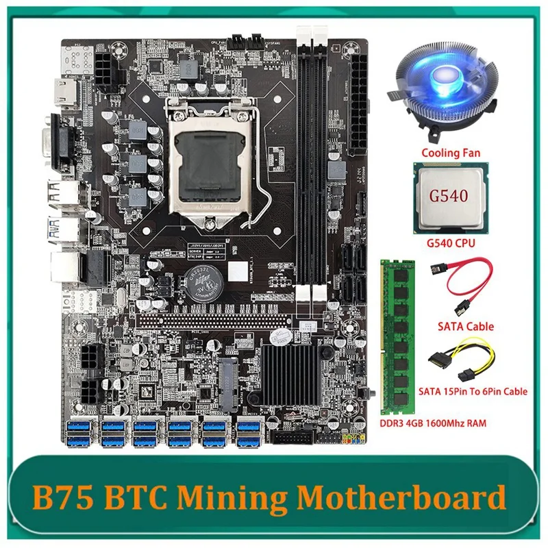 Материнская плата B75 ETH для майнинга 12 PCIE к USB LGA1155 с процессором G540 + DDR3 4 Гб 1600 МГц ОЗУ + вентилятор охлаждения B75 BTC Майнер для майнинга
Материнская плата B75 ETH для майнинга 12 PCIE к USB LGA1155 с процессором G540 + DDR3 4 Гб 1600 МГц ОЗУ + вентилятор охлаждения B75 BTC Майнер для майнинга