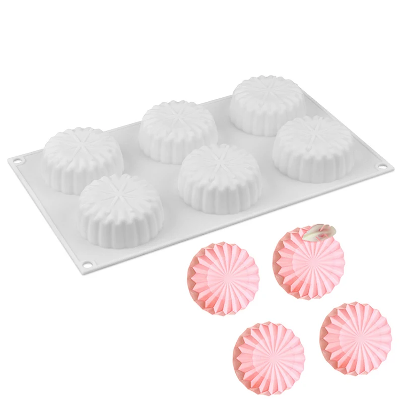 6 Cavity Round Origami Silicone Cake Mold for Bread Chocolate Mousse Ice Cream Dessert Pastry Baking Pan Mould Decorating Tools
6 Cavity Round Origami Silicone Cake Mold for Bread Chocolate Mousse Ice Cream Dessert Pastry Baking Pan Mould Decorating Tools