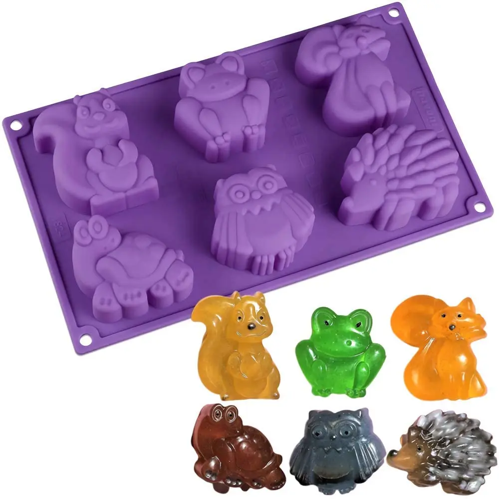 Forest Animals Silicone Mold Squirrel Frog Fox Turtle Owl Hedgehog Mould for Ice Cube Cookie Soap Plaster Concrete Making Tools
Forest Animals Silicone Mold Squirrel Frog Fox Turtle Owl Hedgehog Mould for Ice Cube Cookie Soap Plaster Concrete Making Tools