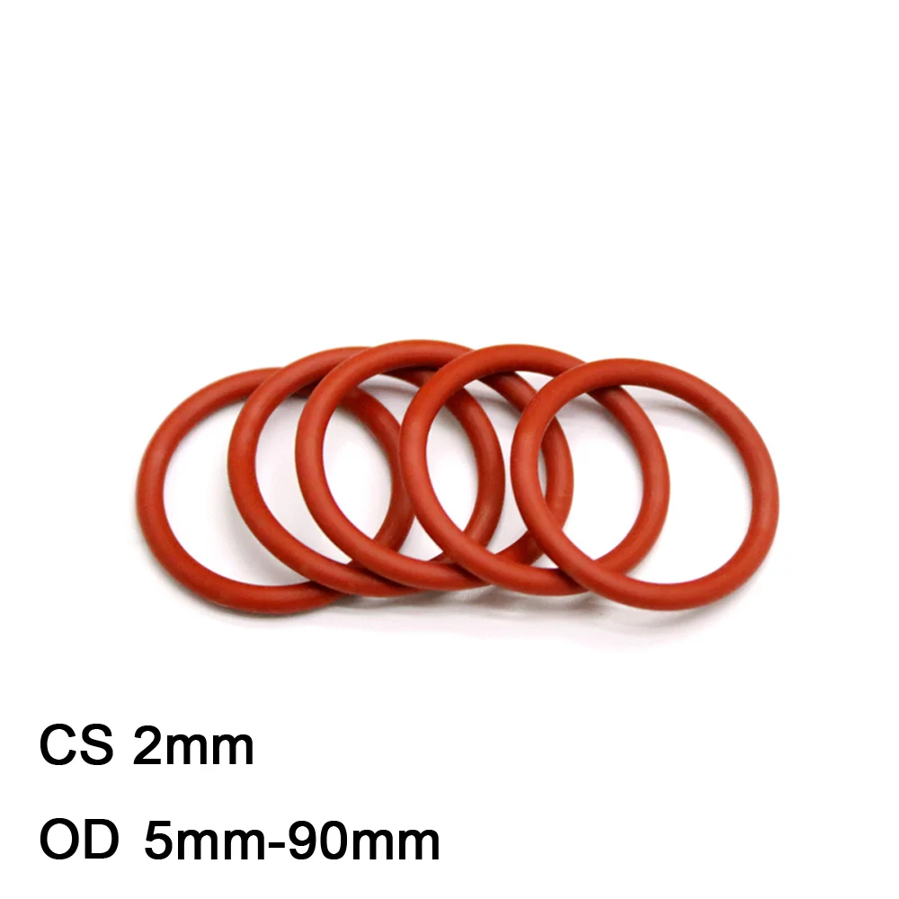 10pcs Red Silicone Ring Gasket CS 2mm OD 5mm-90mm Food Grade Silicon Rubber O Ring Gaskets VMQ Insulated Waterproof Seal Washer
10pcs Red Silicone Ring Gasket CS 2mm OD 5mm-90mm Food Grade Silicon Rubber O Ring Gaskets VMQ Insulated Waterproof Seal Washer