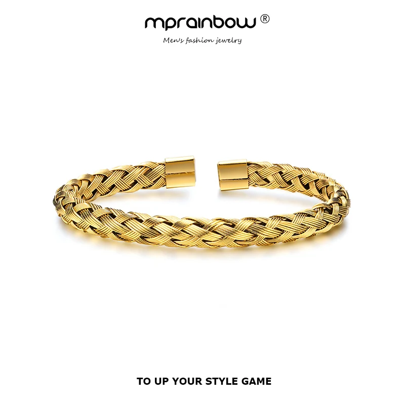 Golden Rope Cuff Bangle,Weave Bracelet Men Jewelry Bracelet, Stainless Steel Braided Bracelets
Golden Rope Cuff Bangle,Weave Bracelet Men Jewelry Bracelet, Stainless Steel Braided Bracelets