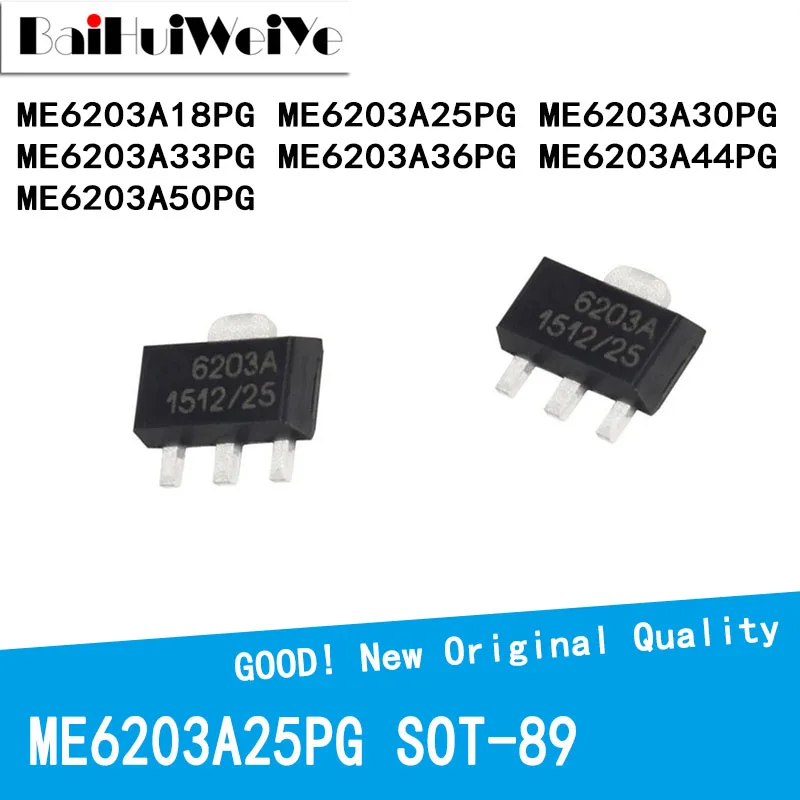 10 шт./лот ME6203A18PG ME6203A25PG ME6203A30PG ME6203A33PG ME6203A36PG ME6203A44PG ME6203A50PG SOT-89 новый набор микросхем хорошего качества
10 шт./лот ME6203A18PG ME6203A25PG ME6203A30PG ME6203A33PG ME6203A36PG ME6203A44PG ME6203A50PG SOT-89 новый набор микросхем хорошего качества