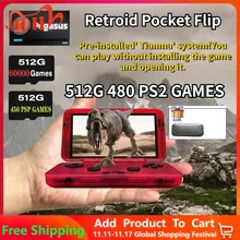 Retroid Pocket Flip mobile Game Console Android 11 portable Childrens gifts 4GB+128GB touch screen 512G PSP PS2 60000 GAMES