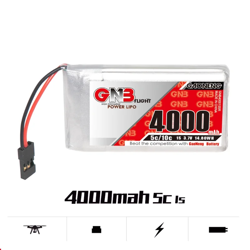 Аккумулятор Gaoneng GNB 4000 мАч 1S1P 3,7 в 5C HV LiPo с разъемом JR для приемников передатчика Sanwa M17, 2 шт.
Аккумулятор Gaoneng GNB 4000 мАч 1S1P 3,7 в 5C HV LiPo с разъемом JR для приемников передатчика Sanwa M17, 2 шт.