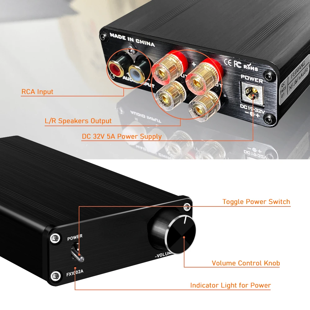TDA7498E 2 Channel Stereo Audio Amplifier Mini HI-FI Class D Integrated Amp for passive Speakers 160W*2+32V with Power Supply
TDA7498E 2 Channel Stereo Audio Amplifier Mini HI-FI Class D Integrated Amp for passive Speakers 160W*2+32V with Power Supply