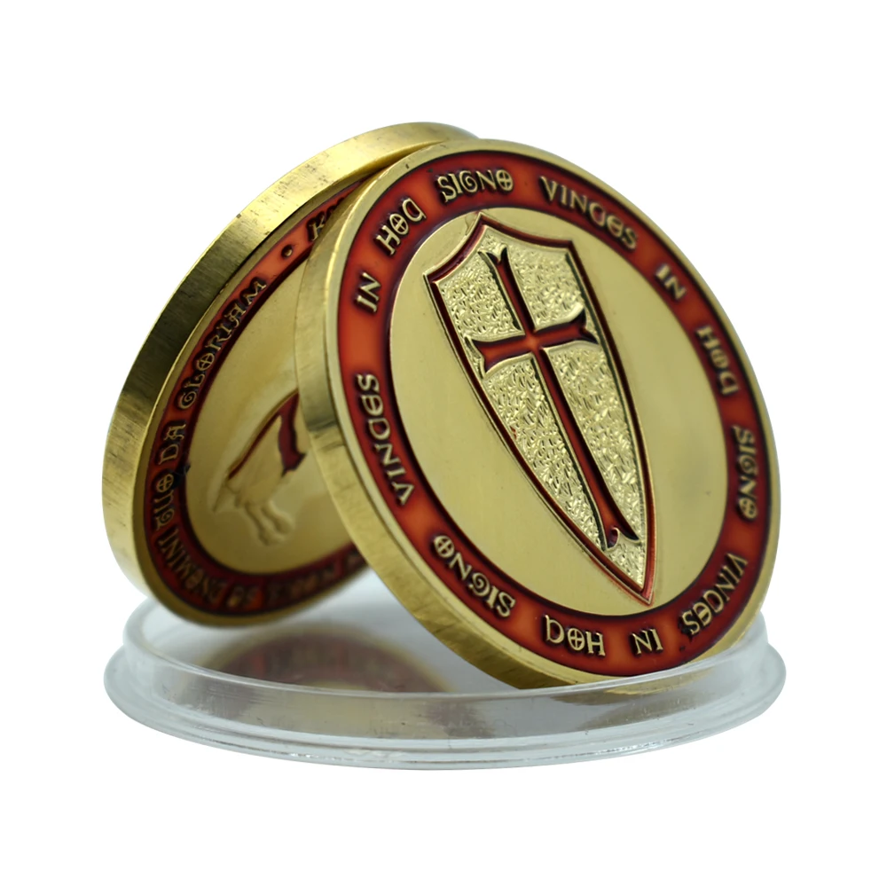 Ancient Roman Cross Shield Gold Plated Coins Warrior on Horse Symbol of Hero Commemorative Challenge Metal Coins Festival Gifts
Ancient Roman Cross Shield Gold Plated Coins Warrior on Horse Symbol of Hero Commemorative Challenge Metal Coins Festival Gifts
