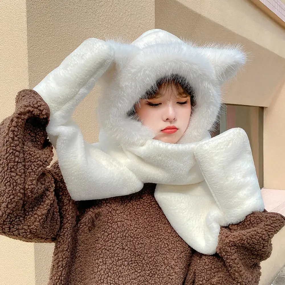 Winter Hat Scarf Gloves Set Little Bear Design Integrated Ear Protection Solid Color Keep Warm Three-Piece Set Cute Hooded
Winter Hat Scarf Gloves Set Little Bear Design Integrated Ear Protection Solid Color Keep Warm Three-Piece Set Cute Hooded