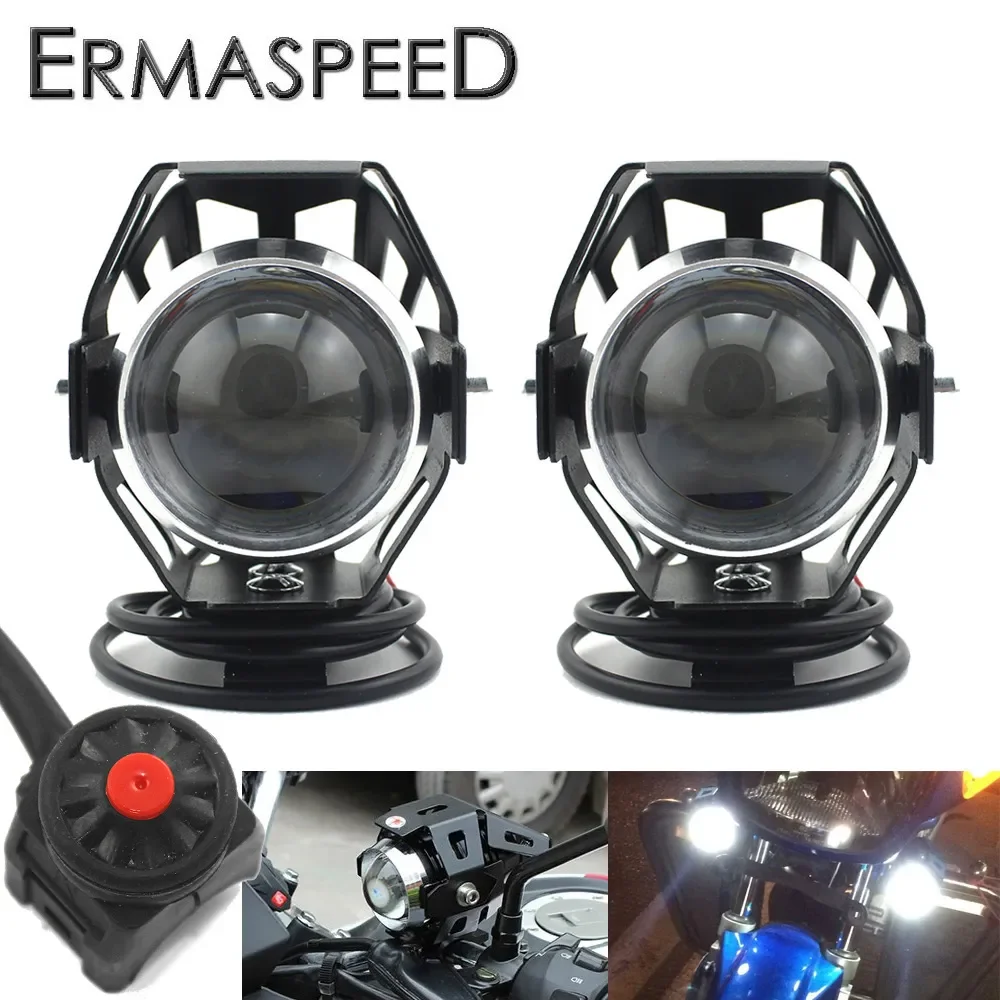 NEW2023 Pair Motorcycle LED Auxiliary Spot Beam Fog Lights 12V 3000LM + ON-OFF for Motorcycle Motorbike Sport Bike
NEW2023 Pair Motorcycle LED Auxiliary Spot Beam Fog Lights 12V 3000LM + ON-OFF for Motorcycle Motorbike Sport Bike