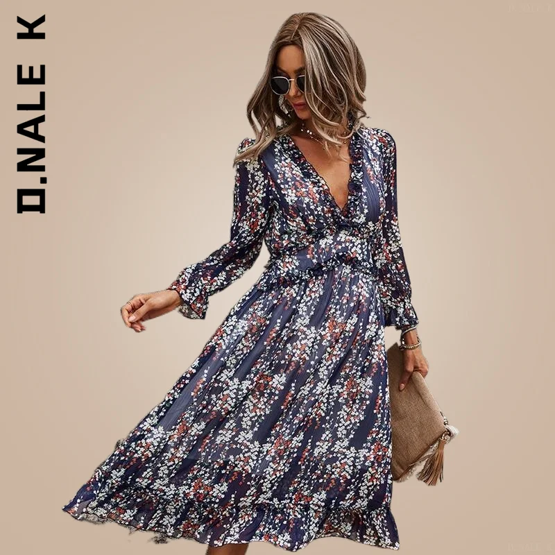 Dress Women New Sleeve High Waist Sexy V Neck Floral Dress Outfits Girl Streetwear Simple Slim Vestidos Female Clothing
Dress Women New Sleeve High Waist Sexy V Neck Floral Dress Outfits Girl Streetwear Simple Slim Vestidos Female Clothing