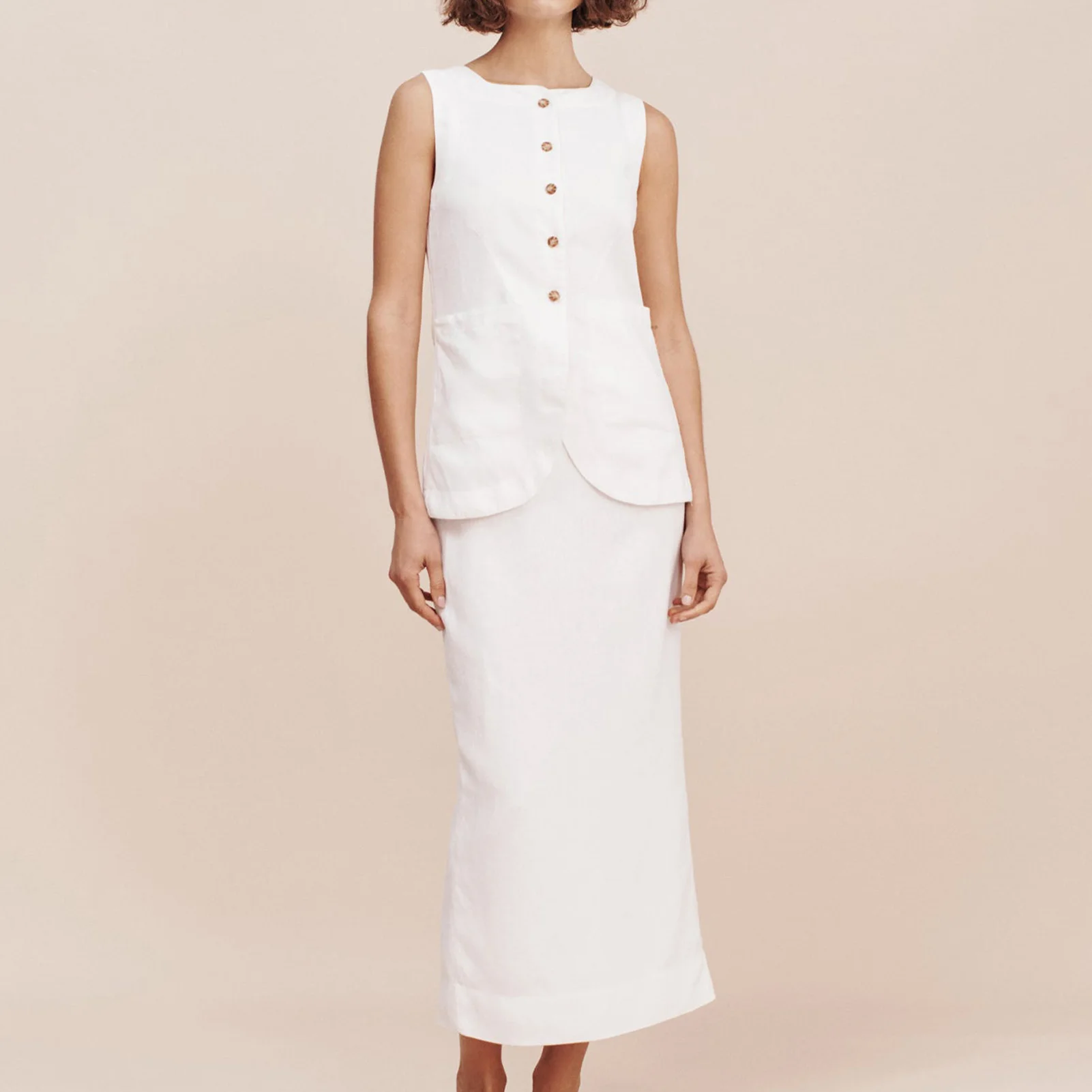 Women Fashion Crop Tops Button Vest & High Waist Skirt 2023 Sexy Outfit Cropped Top and Split Skirt Chic Elegant Female Clothing
Women Fashion Crop Tops Button Vest & High Waist Skirt 2023 Sexy Outfit Cropped Top and Split Skirt Chic Elegant Female Clothing