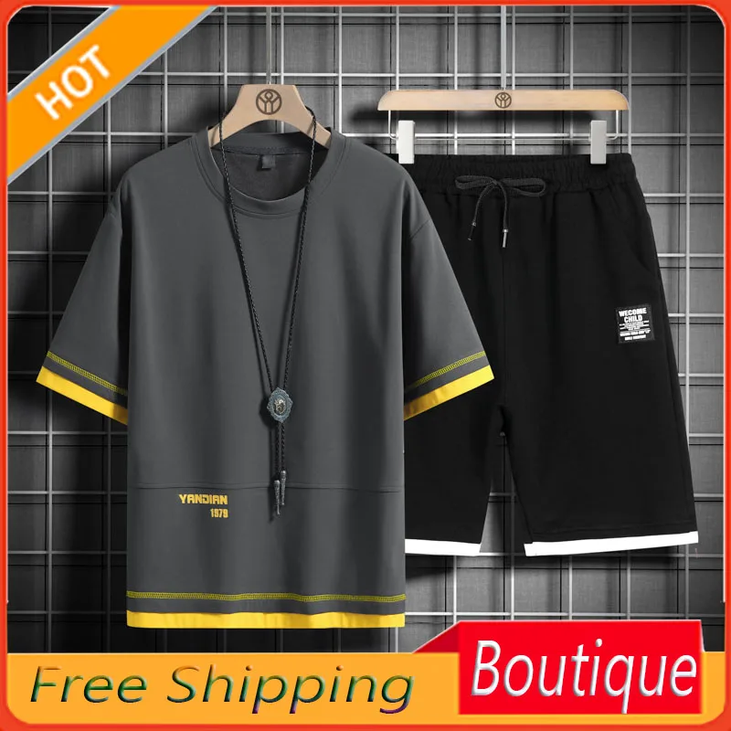 2023 summer new men's sports leisure suit Korean version of youth crewneck short-sleeved T-shirt shorts two-piece set
2023 summer new men's sports leisure suit Korean version of youth crewneck short-sleeved T-shirt shorts two-piece set