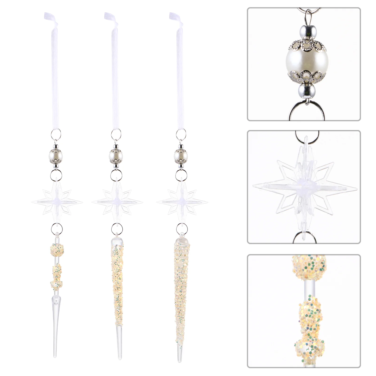 3pcs Chic Acrylic Exquisite Delicate Pendants Icicle Hanging Decors Xmas Ornaments Party Adornments for Xmas
3pcs Chic Acrylic Exquisite Delicate Pendants Icicle Hanging Decors Xmas Ornaments Party Adornments for Xmas
